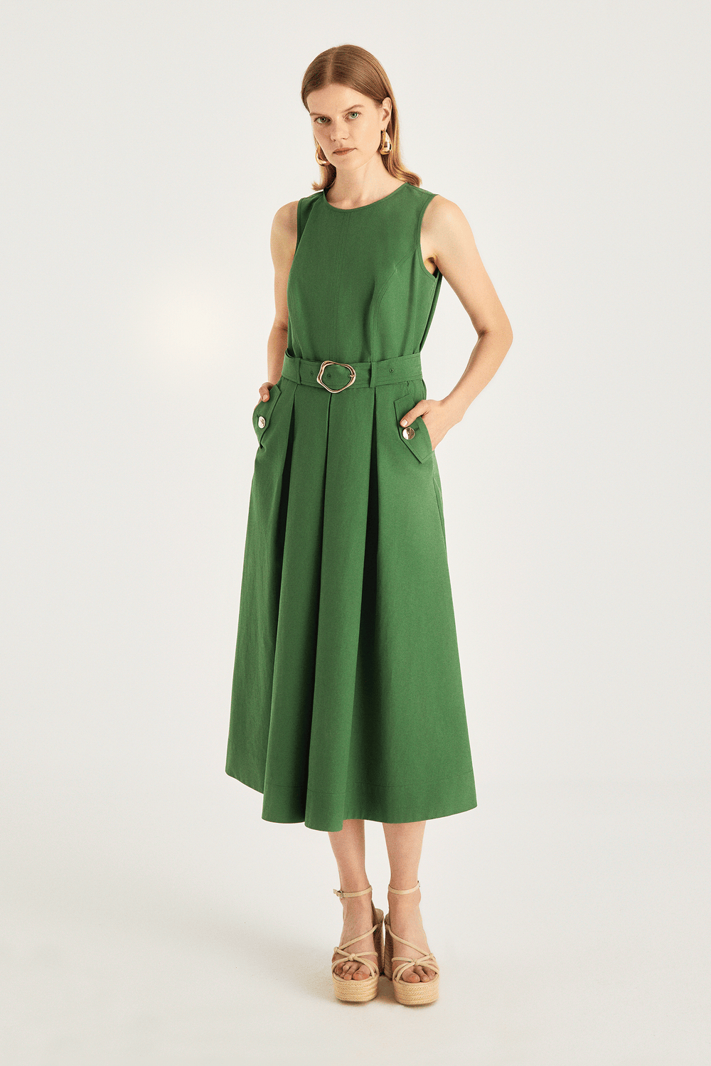 emerald green cocktail dress with wide belt HOLIDAY GREEN (Lace and Locks)