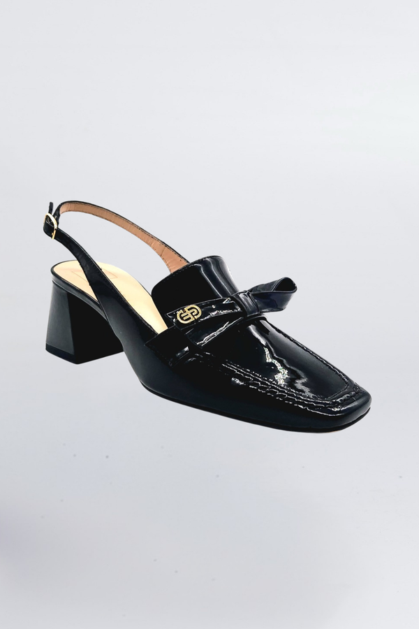 Square-Toe Heeled Loafers