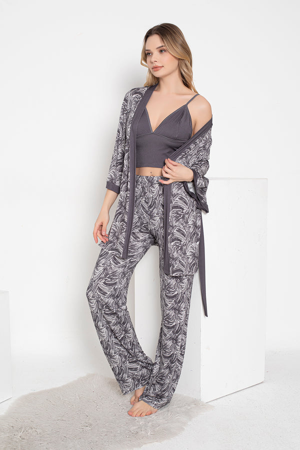 Palm Breeze 3 Pieces Cotton Nighties Pajama Set