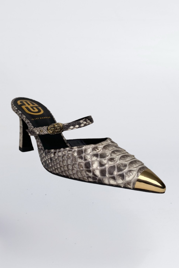 Snakeskin Pointed Toe Heels