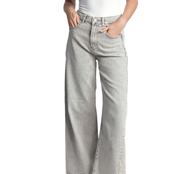 Light Wash Wide-Leg Jeans