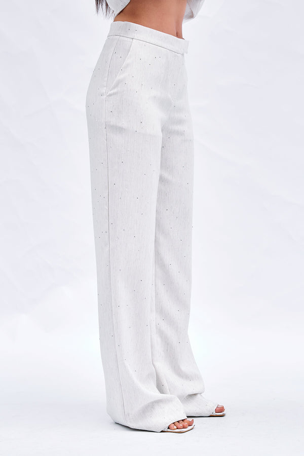 Pearl Dust Wide-Leg Trousers