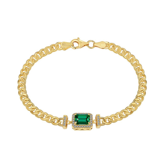 Bracelet with 1ct Lab Grown Emerald