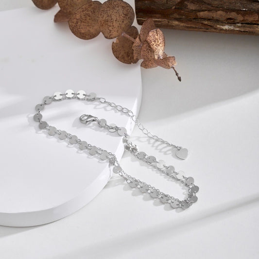 Silver Sequin Anklet