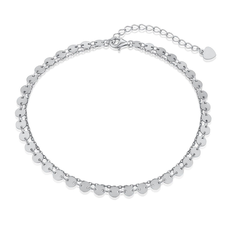 Silver Sequin Anklet