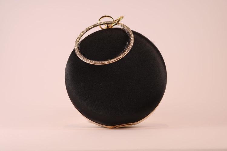 Black Spherical Studded Clutch