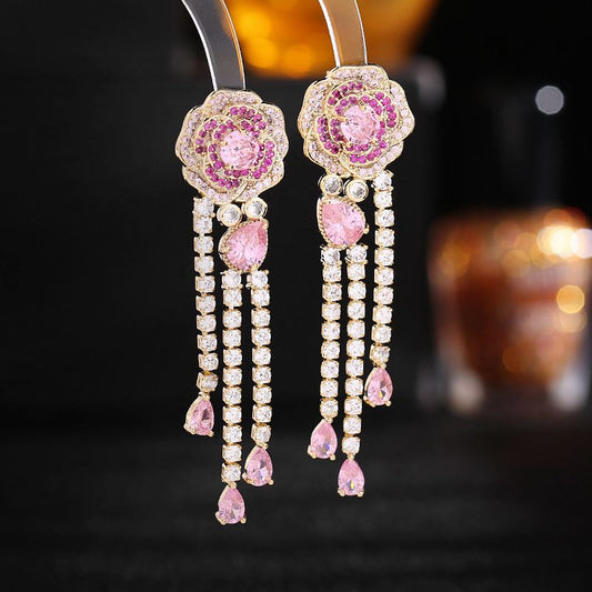 Pink Rose Earring