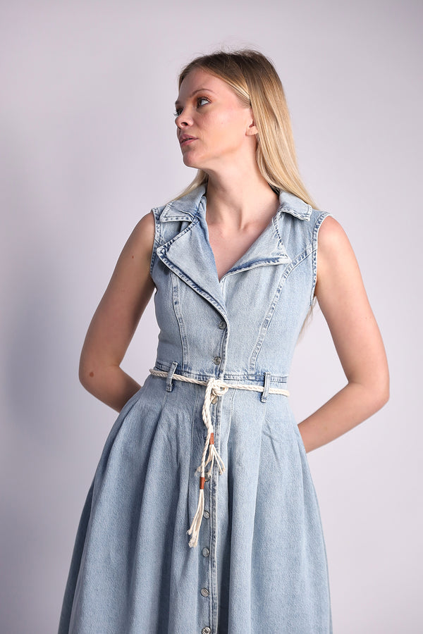 Sleeveless Denim Dress