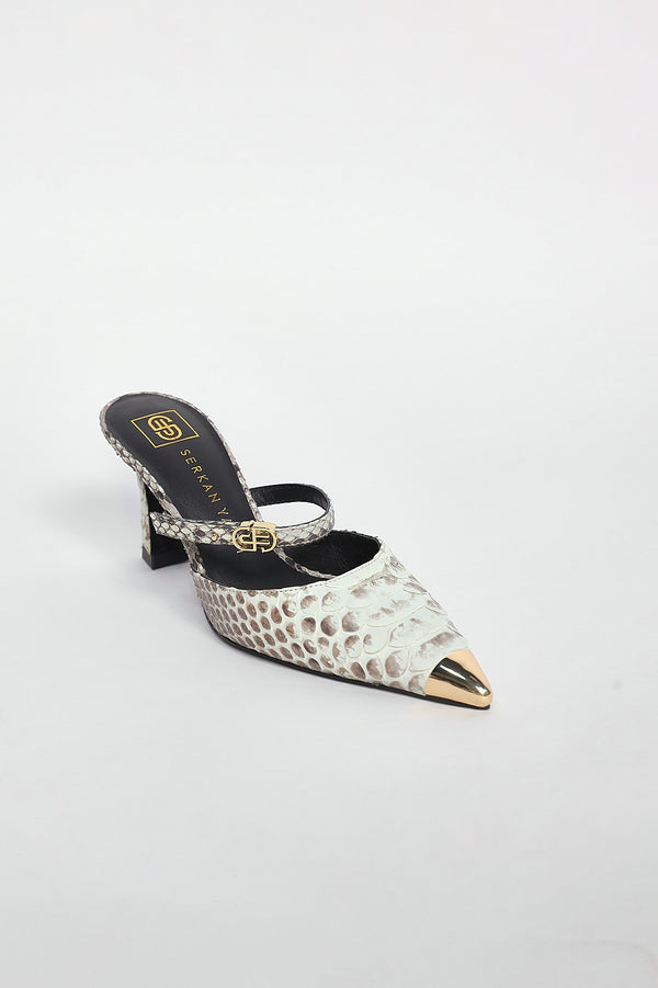Snakeskin Pointed Toe Heels